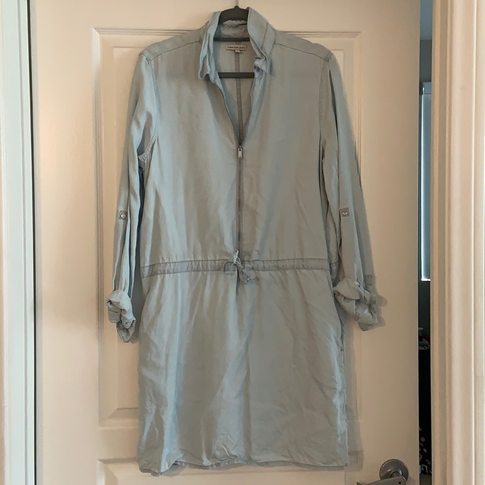 Calvin Klein Light Blue Dress w/ pockets - Size L